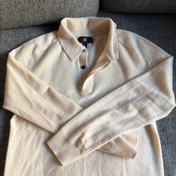 Banana Republic Cream Polo 100% Cashmere Sweater for Men